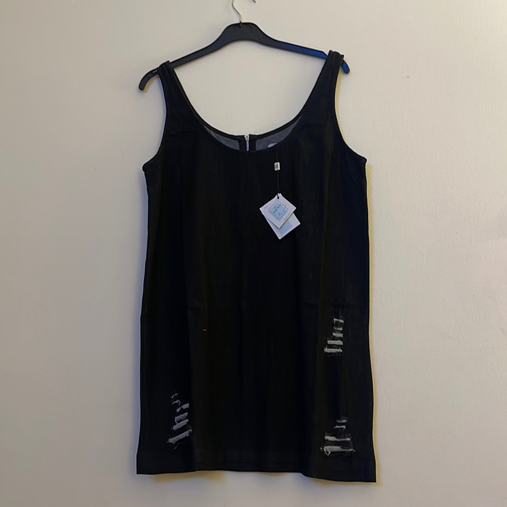 Nwt byegreis black denim washed dress